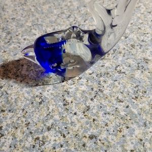 Beautiful blue murano fish paperweight